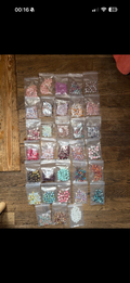 Lot de 33 sachets de perlesen verre   diamètre 6