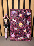 Lot livre kuromi et stylos kuromi avec extension de 12 cm